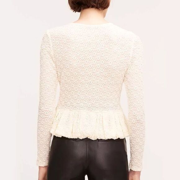 REBECCA TAYLOR Stretch Lace Peplum Top Sheer S NEW with Tags - Picture 12 of 15